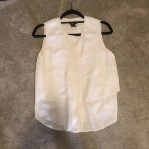 Theory cream 100% silk blouse